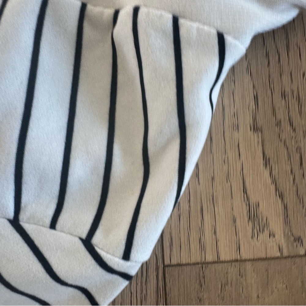 Zara Girls Half Zip Striped Pullover White Black Size 9 - Picture 2 of 3